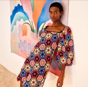 Farm Rio Flower Crochet Mini Dress XL